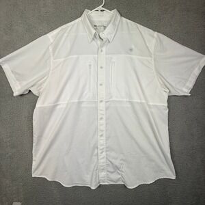 Ariat Tek‎ VentTEK XXL Short Sleeve Fishing Shirt Button Up White Mens